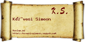 Kövesi Simeon névjegykártya
